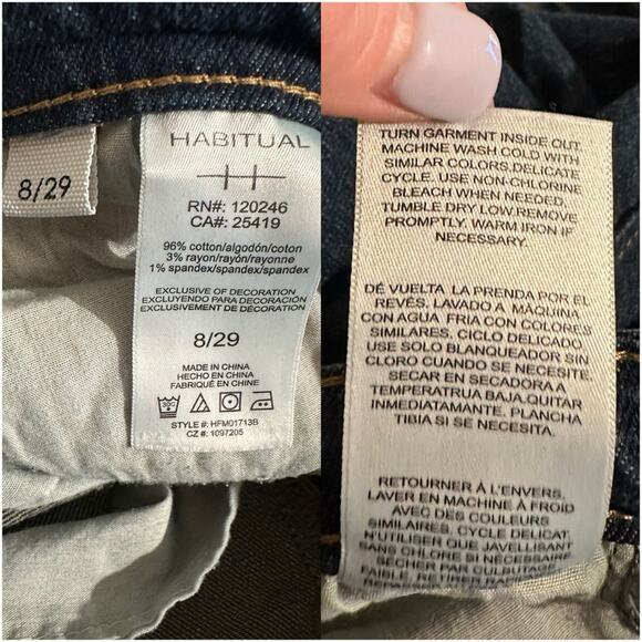 HABITUAL Pintuck Straight Leg Jeans in Baltic Wash - Picture 9 of 11